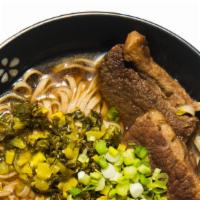 Beef Ramen · Cha-shu beef, handmade ramen noodles, 12-hour beef broth, scallions, spicy sesame oil, fried...