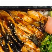 Eel Rice · six slices of BBQ Unagi on a bed of rice