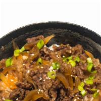 Teriyaki Beef Rice · beef and onion