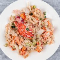 Imitation Crab Salad (8 Oz) · Fresh and imitation crab meat, celery, mayo, onion and Cajun seasoning.