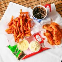 1Pc Fish, 1Pc Leg, 2 Pc Thighs Our Special · Our Special ,1pc Fish, 1pc Leg, 2 pc thighs. Comes With Potato Wedges or Fries, Coleslaw, an...