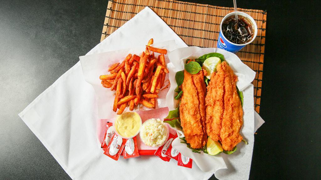 2Pc Fish · Season Fish with our seasoning and slices lemon