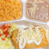 Chimichanga Dinner · Includes Rice & Beans