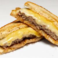 Patty Melt · American and Swiss cheese, grilled onions on marble rye.