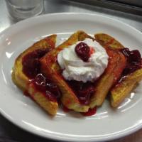 Strawberry French Toast · 2 texas toasts dipped in cinnamon.