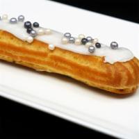 Eclair Vanilla · A great classic of the French patisserie, our eclairs are made from choux pastry, filled wit...