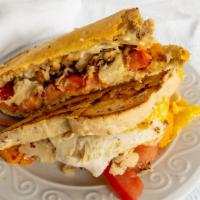 Sweet Jesus · thyme-roasted cauliflower, sweet potato mash, tomato, gruyere, red pepper flakes, and a frie...