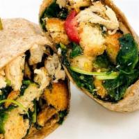 Baby Kale & Spinach Caesar Wrap · Our delicious Baby Kale & Spinach Caesar, with croutons, cherry tomatoes, and parmesan chees...