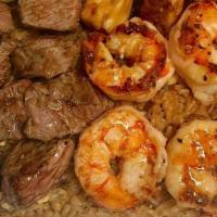 Japanese Teriyaki Steak And Shrimp · fresh, made to order -- steak and shrimp teriyaki :)
**Consuming raw or undercooked meats, p...