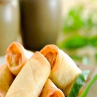 Spring Roll (5Pcs) · Crispy vegetables roll. Served with sweet chili sauce.