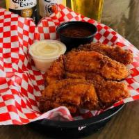 Chicken Tenders · Our fresh chicken tenders battered and fried with your choice of sauce.