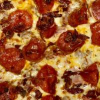 Meatlovers · Sausage, pepperoni, Canadian bacon and bacon.