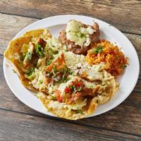 Taco Plate (2 Tacos) · Two tacos with your choice of meat, served with lettuce, tomato, sour cream, cheese, served ...