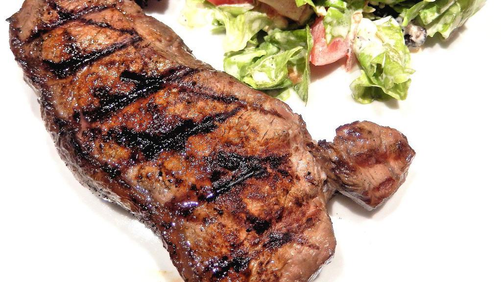 New York Strip Steak · Served with choice of potato, soup or salad and kaiser roll.