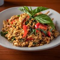 Basil Entrée · Hot and spicy. Stir-fried choice with basil and hot peppers.