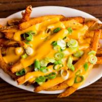 Wisconsin Cheddar & Scallion Fries · Hand-cut fries served with Merkt's cheddar & scallions