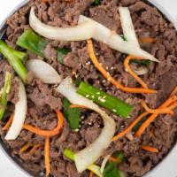 Beef Bulgogi · Stir-fried and marinated beef bulgogi.