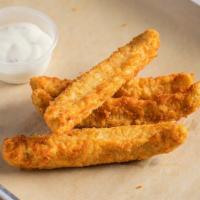 Fried Pickle Spears · Breaded dill pickle spears ranch dressing