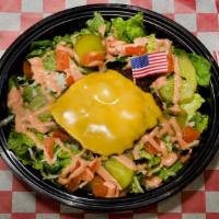 Smashed Salad · Order any burger on a bed of romaine lettuce.