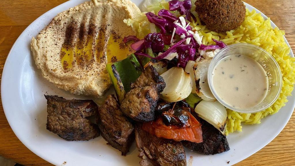 Shish Kabob · Grilled beef or lamb with veggies.