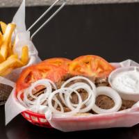 Olympia Gyros · Loaded with Gyro meat fresh off the spit with onions, tomatoes and homemade tzatziki sauce s...