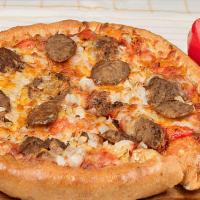 Pizza Roma · Sarpino's traditional pan pizza baked to perfection and topped with succulent sliced meatbal...