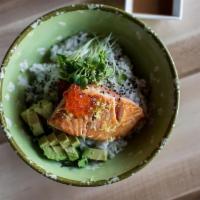House Smoked Salmon · salmon filet • salmon roe • micro shiso • sesame yuzu sauce