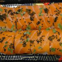 Oh-No-Roll (8) · Red snapper and tuna inside and topped w. salmon, scallion & tobiko.

Consuming raw or under...