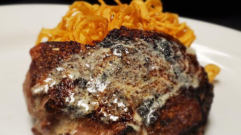 Ribeye 16Oz · heavily marbled.

Contains raw or undercooked ingredients. Consuming raw or undercooked meats, poultry, seafood or shellfish may increase your risk of foodborne illness, especially if you have certain medical conditions.