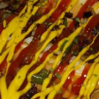 Nathan All Beef Hot Dogs · A Nathan hot dog with your option of peppers and onions