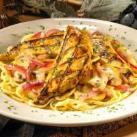 Grilled Chicken Marsala · Grilled chicken breasts topped with a pan sauce of red onions, mushrooms
and Marsala wine. S...