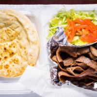 Gyro Platter · Lamb and beef grilled and thin-sliced, served with pita bread, lettuce, tomatoes, onion, and...
