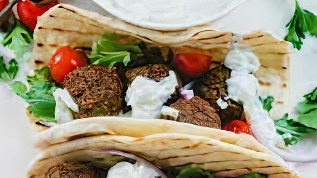 Falafel Sandwich (Combo) · Combos served with fries and can pop. Ground chickpeas blended with fresh herbs and spices, formed into patties and deep-fried to flavour crispiness, all served in a pita pocket with lettuce, tomato and tahini sauce.