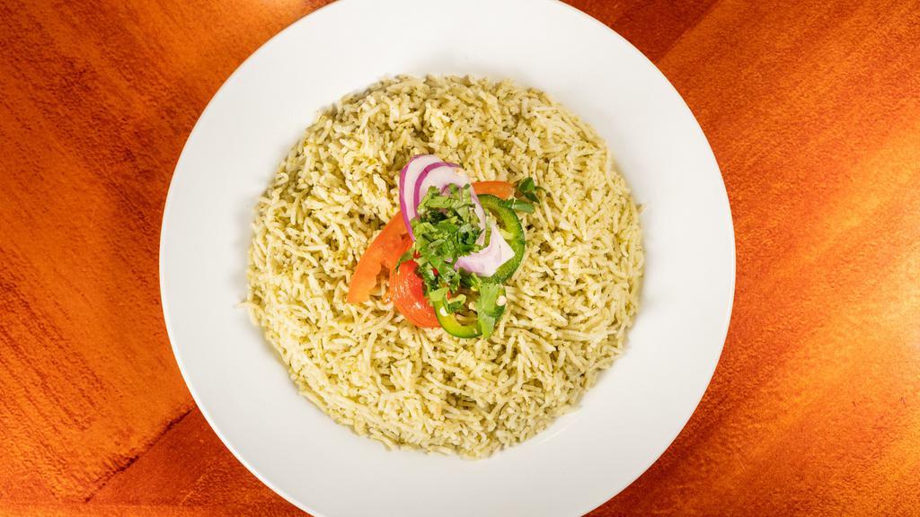 Green Masala Rice · Favorite. A basmati rice cooked with a mix of greens.