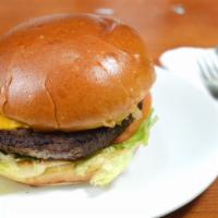 Cheeseburger · Mayo, lettuce, tomato, onion and pickles.