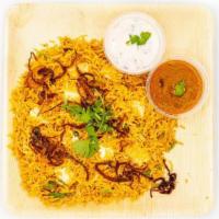 Paneer Biryani · Rich & exotic dish cooked with Indian cheese, spices & saffron flavored basmathi rice.
