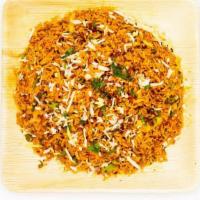 Veg Schezwan Fried Rice · Fried rice made w/ extra long grain basmathi rice sauteed w/ carrots, beans, chef's special ...