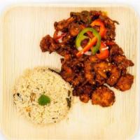 Chilli Chicken · Spiced & battered chicken white pieces cooked w/ capsicum, onion & special chilli sauce, top...