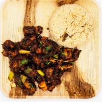 Ginger Gobi · Battered & spiced Cauliflower cooked w/ a delicious ginger sauce made w/ ginger, onions & an...
