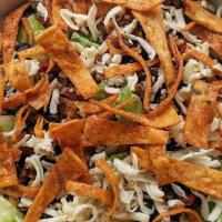 Southwest Salad · Romaine, corn and bean medley, Pepper Jack cheese, tortilla strips dressed in green chili ra...