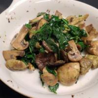 Mushroom & Spinach In Arugula Butter  · 