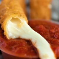 Mozzarella Cheese Sticks · Breaded and fried mozzarella cheese sticks, served with marinara sauce.