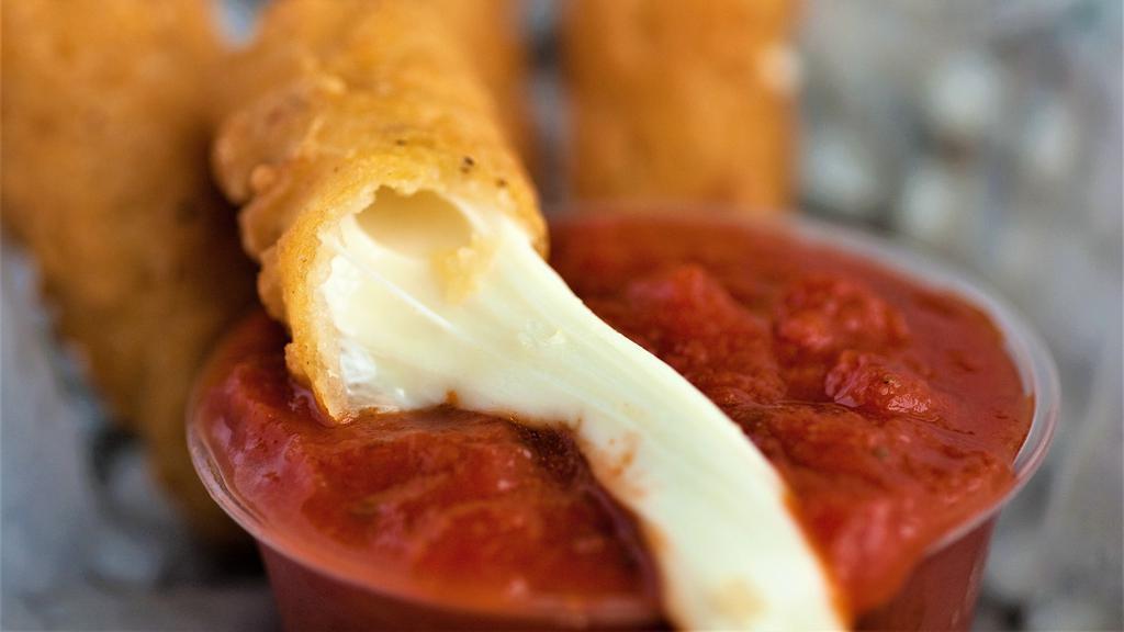 Mozzarella Cheese Sticks · Breaded and fried mozzarella cheese sticks, served with marinara sauce.
