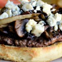 Bleu Cheeseburger · Sautéed onions and mushrooms, adorned with scrumptious bleu cheese crumbles, topped with let...