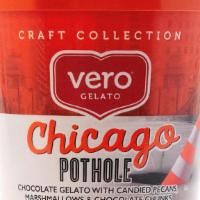 Chicago Pothole · Chocolate gelato with candied pecans, marshmallows, and chocolate chunks