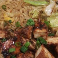 Mai Wai Hibachi Chicken · Hibachi Chicken served with cabbage, one veggie and two sauces!