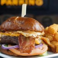 Farmer Jack Burger · Cheddar cheese, applewood smoked bacon, a . fried egg & our special sauce with lettuce, . to...