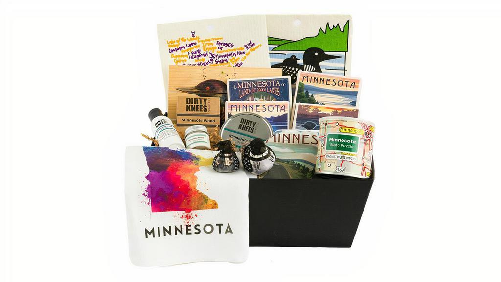 I'M Minnesota Loony Gift Box · When you want to send ’em the flavors of Minneapolis, Minnsota and the Midwest , there’s no better way to do it than with one of our infamous Minnesota gift baskets! These Minnesota baskets are loaded up Like Paul Bunyon's lunch box.  *Items will vary depending on product availability.*