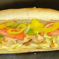 Chicken Philly · w/ grilled green pepper & toppings. Subs served w/ grilled onions, lettuce, tomato, yellow p...