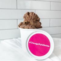 Chocolate Pint · Rich dark chocolate melted into our gelato base makes this the real deal.